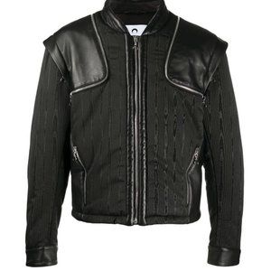 Marine Serre Convertible Moire-effect Biker Jacket